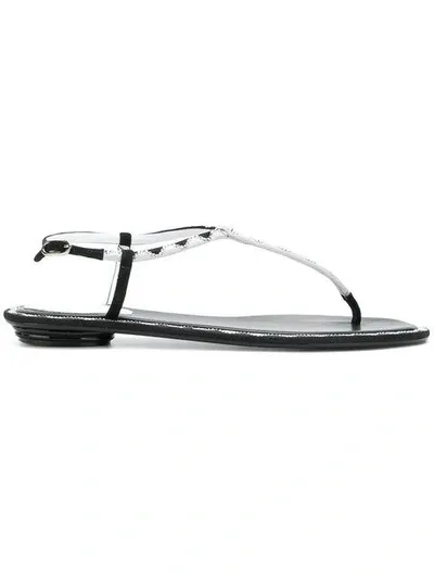 René Caovilla Sandalen Mit Wellenmuster In Black