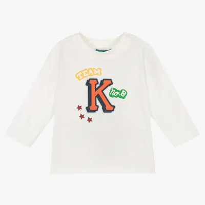 Kenzo Babies'  Kids Boys Ivory Organic Cotton Jersey Top