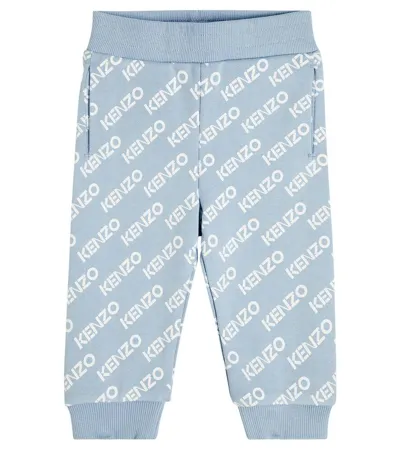 Kenzo Babies' Logo-print Track Trousers In Blue