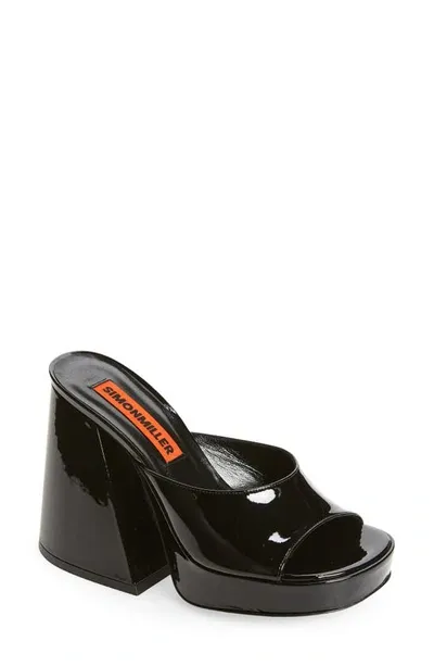 Simon Miller Slice Heel Platform Slide Sandal In Black