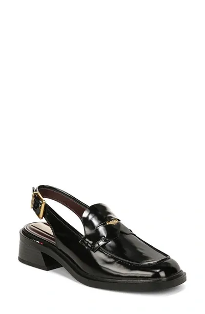 Franco Sarto Giada Slingback Loafer Pump In Black Faux Leather