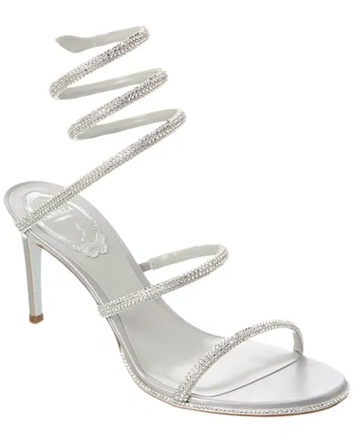 René Caovilla Rene Caovilla Cleo Satin & Leather Sandal In Silver