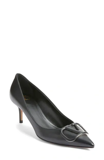 Valentino Garavani Vlogo Pointed Toe Pump In Black