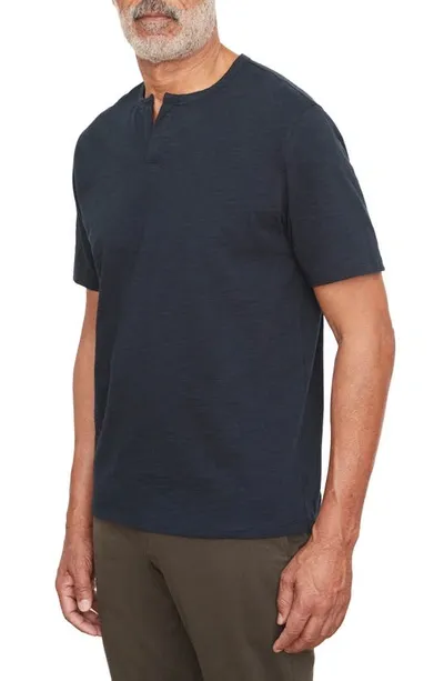 Vince Slub Split Neck T-shirt In Coastal