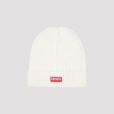 Kenzo Beanie Tag In Off White