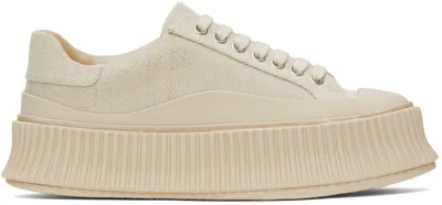 Jil Sander Beige Vulcanized Sneakers In Yellow