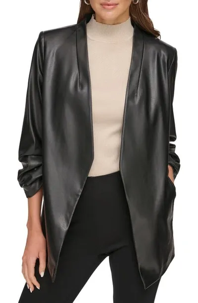 Dkny Ruched Blazer In Black