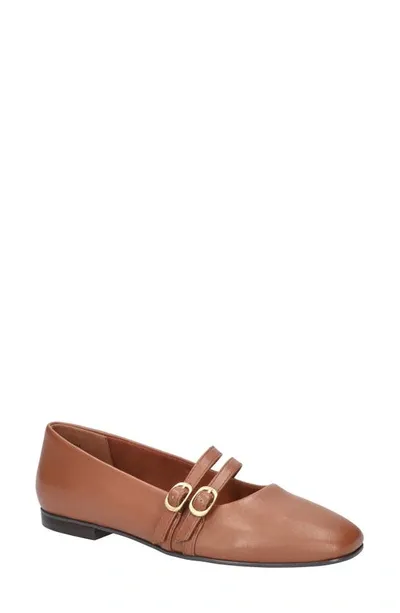 Bella Vita Women's Davenport Mary Jane Flats In Dark Tan Leather