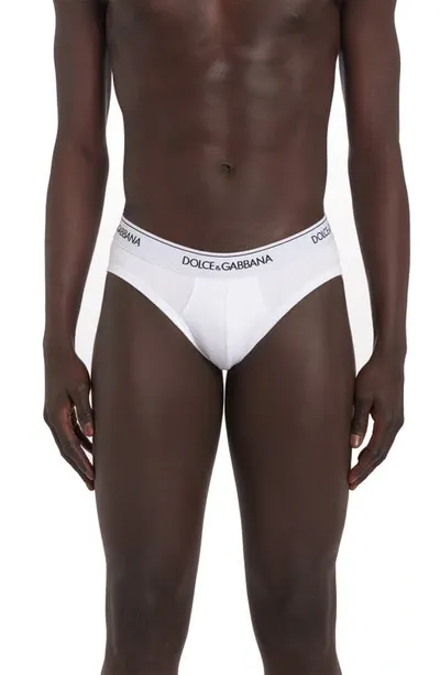 Dolce & Gabbana 2-pack Logo Waist Briefs In White