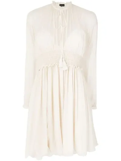 Ermanno Ermanno Longsleeved Fitted Waist Dress In Neutrals