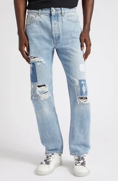 Palm Angels Destroyed Rip & Repair Jeans In Blau