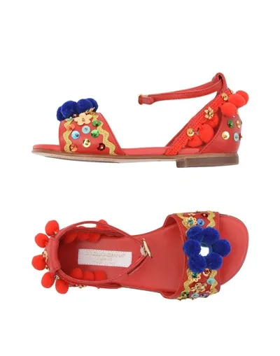 Dolce & Gabbana Toddler Girl Sandals Red Size 10c Soft Leather