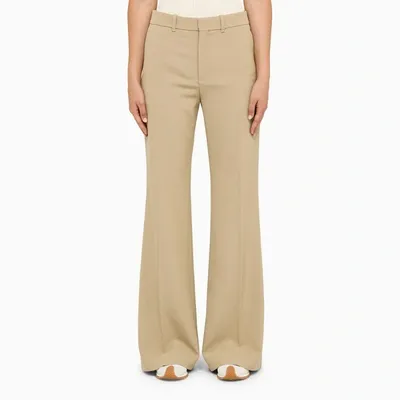 Chloé Beige Flared Trousers In Cream