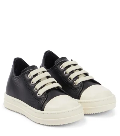 Rick Owens Baby Leather Sneakers In 黑色