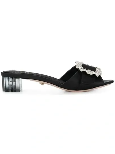 Le Silla Embellished Buckle Mules In Black