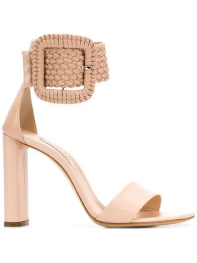 Casadei Statement Ankle Buckle Sandals In Neutrals