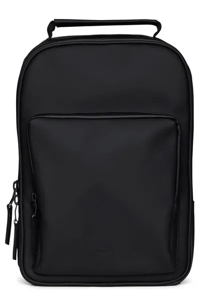 Rains Book Faux Leather Daypack In Black