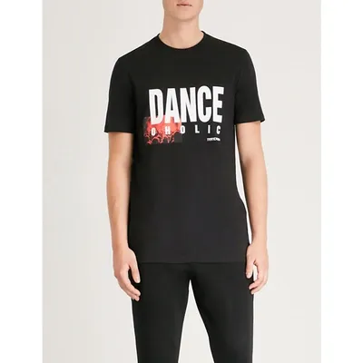 Neil Barrett Danceoholic-print Cotton-jersey T-shirt In Black