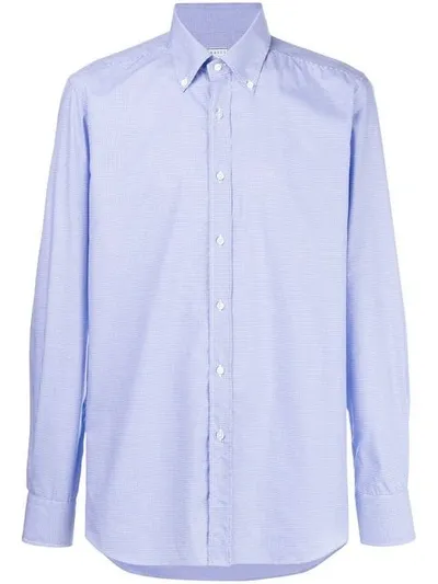 Xacus Gingham Button Down Shirt In Blue