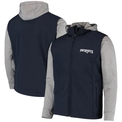 Dunbrooke Men's  Navy, Gray New England Patriots Alpha Full-zip Jacket In Navy,gray