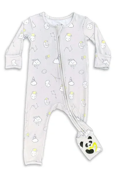 Bellabu Bear Kids' Constellation Convertible Footie Pajamas In Grey