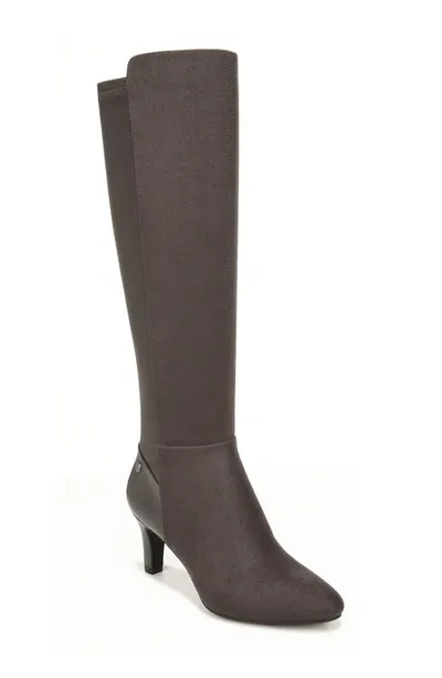 Lifestride Gracie Knee High Boot In Grey Microsuede