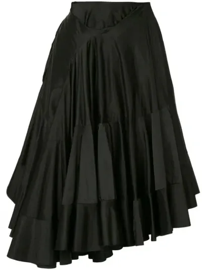 Pre-owned Junya Watanabe Ruffle Skirt In Black