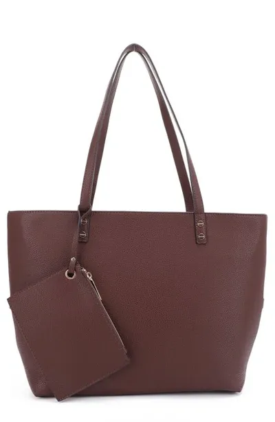 Mali + Lili Estie Recycled Vegan Leather Tote In Chocolate