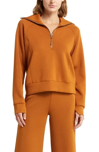 Spanx Airessentials Half Zip Sweatshirt In Yellow