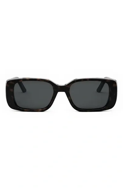 Dior Wil 53mm Polarized Geometric Sunglasses In Dark Havana