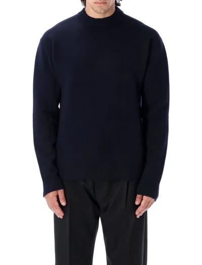 Jil Sander Crewneck Knitted Jumper In Blue