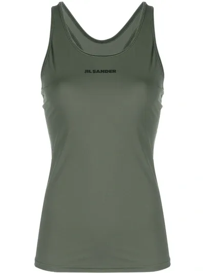 Jil Sander Logo-print Tank Top In Green