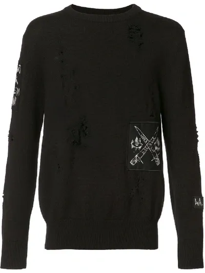 Haculla Destroyed Patchwork Jumper In Black