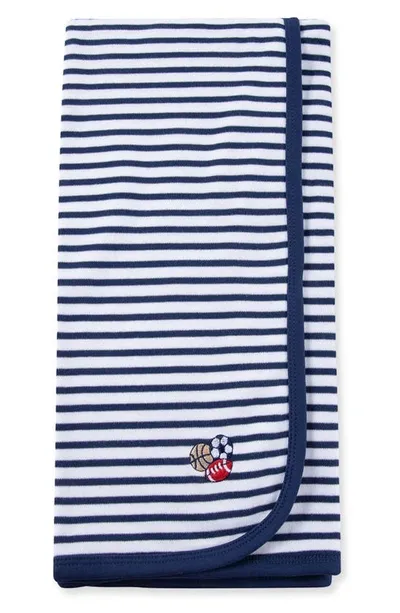 Little Me Kids' Stripe Sports Blanket In Blue