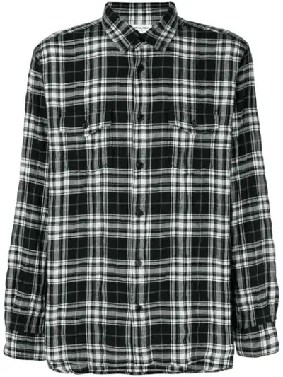 Saint Laurent Men's Cotton/wool Plaid Flannel Shirt In Black