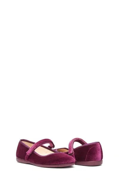 Childrenchic Kids' Velvet Mary Jane Shoe In Plum