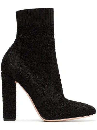 Gianvito Rossi Black Sock 105 Leather Ankle Boots