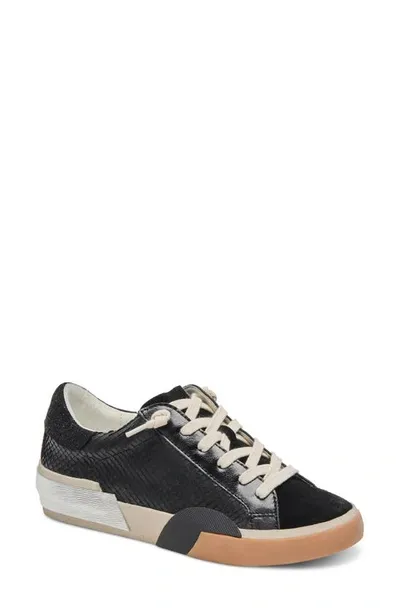 Dolce Vita Zina Sneaker In Onyx Snake Embossed