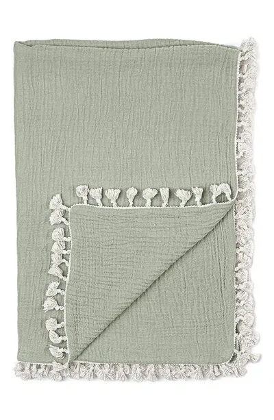 Crane Baby Kids' Muslin Blanket In Green