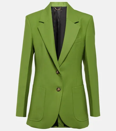 Victoria Beckham Blazer Aus Einem Wollgemisch In Green