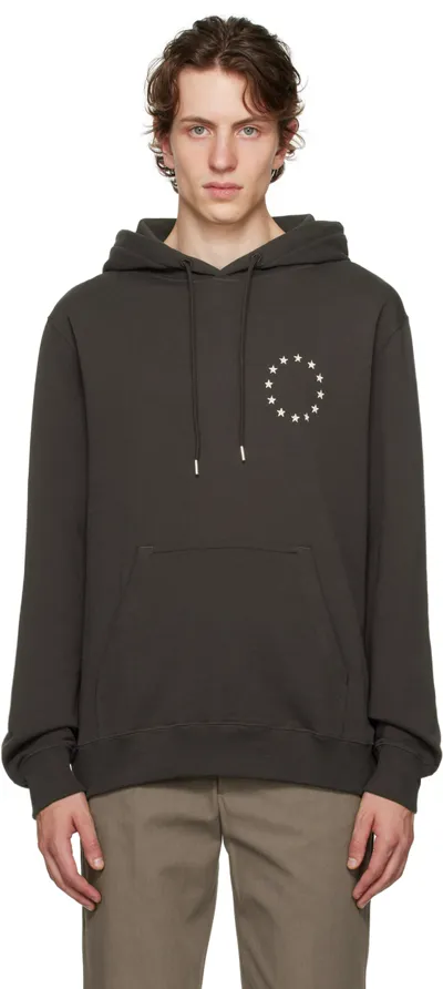 Etudes Studio Klein Europa Stars-embroidered Hoodie In Brown