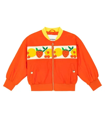 Mini Rodini Kids' Fruit-print Bomber Jacket In Red