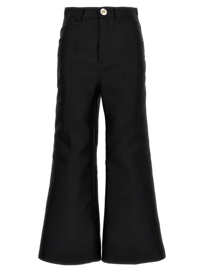 Giambattista Valli Cropped Silk Blend Pants Black