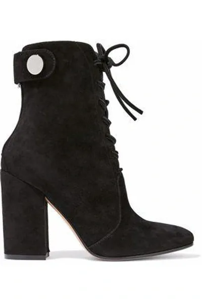 Gianvito Rossi Suede Ankle Boots In Black