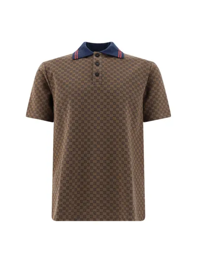 Balmain Mini Monogram-jacquard Polo Shirt In Multicolor