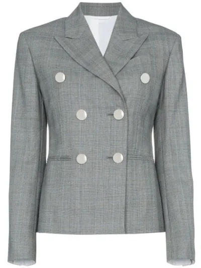 Calvin Klein 205w39nyc Grey Double Breasted Check Blazer