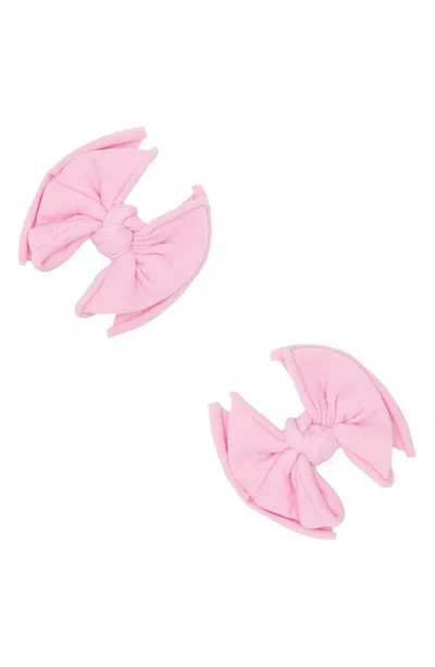 Baby Bling Kids' 2-pack Baby Fab Bow Clips In Pink