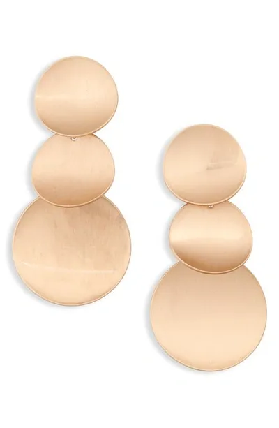 Nordstrom Brushed Triple Disc Drop Earrings In Gold