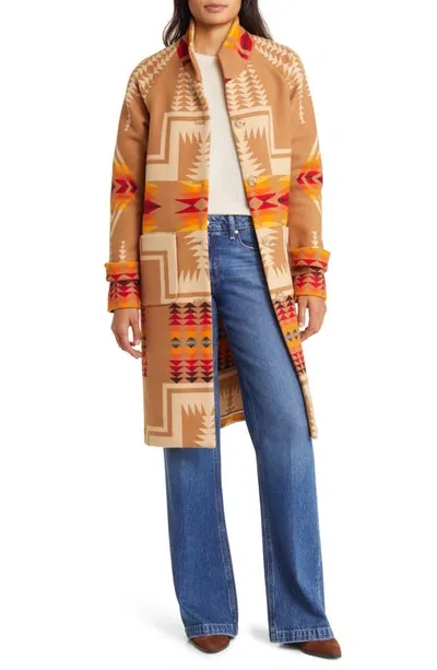 Pendleton 1930s Archive Coat In Tan Harding Jacquard