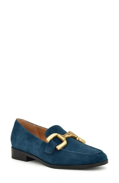 Nine West Lilma Loafer In Dark Teal Blue Suede